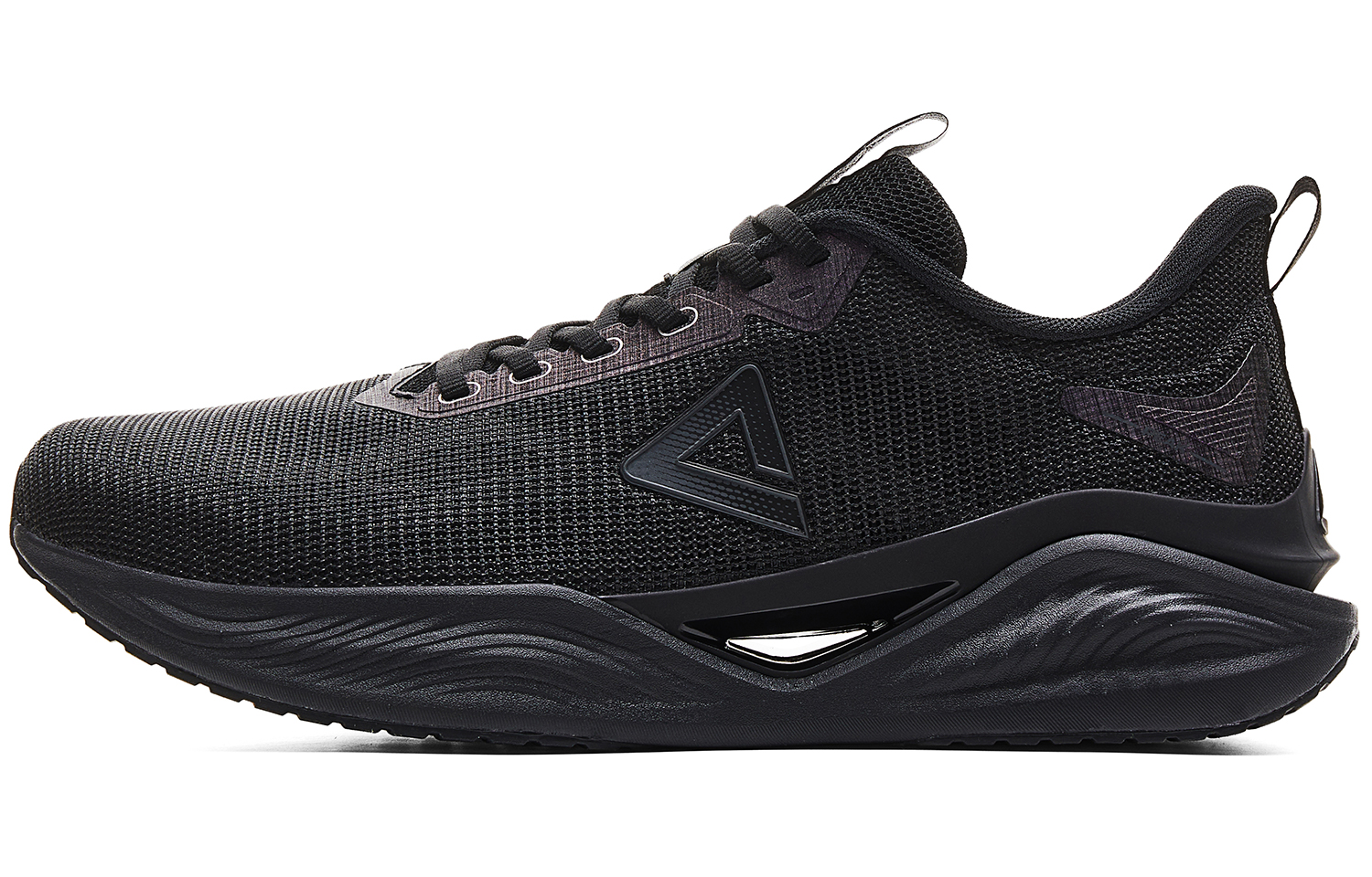 PEAK Abrasion Resistant Lightweight Rebound Low top Running Shoes Men’s All Black