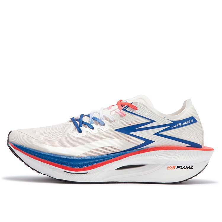 361° Flame 3 Low top Sprint Racing Running Shoes Unisex White Numbers Blue