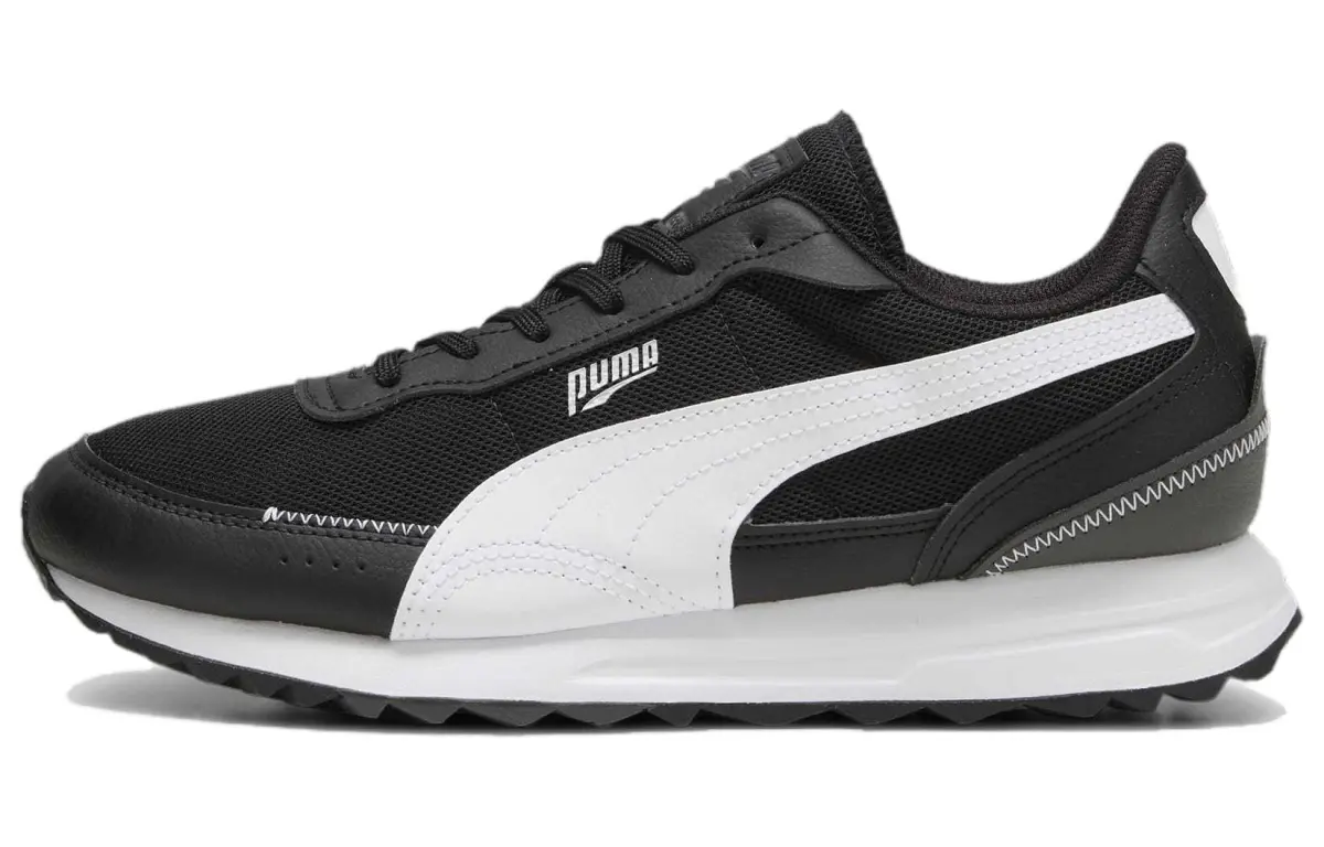 PUMA Road Rider Cushioning Abrasion Resistant Low top Running Shoes Unisex Black White