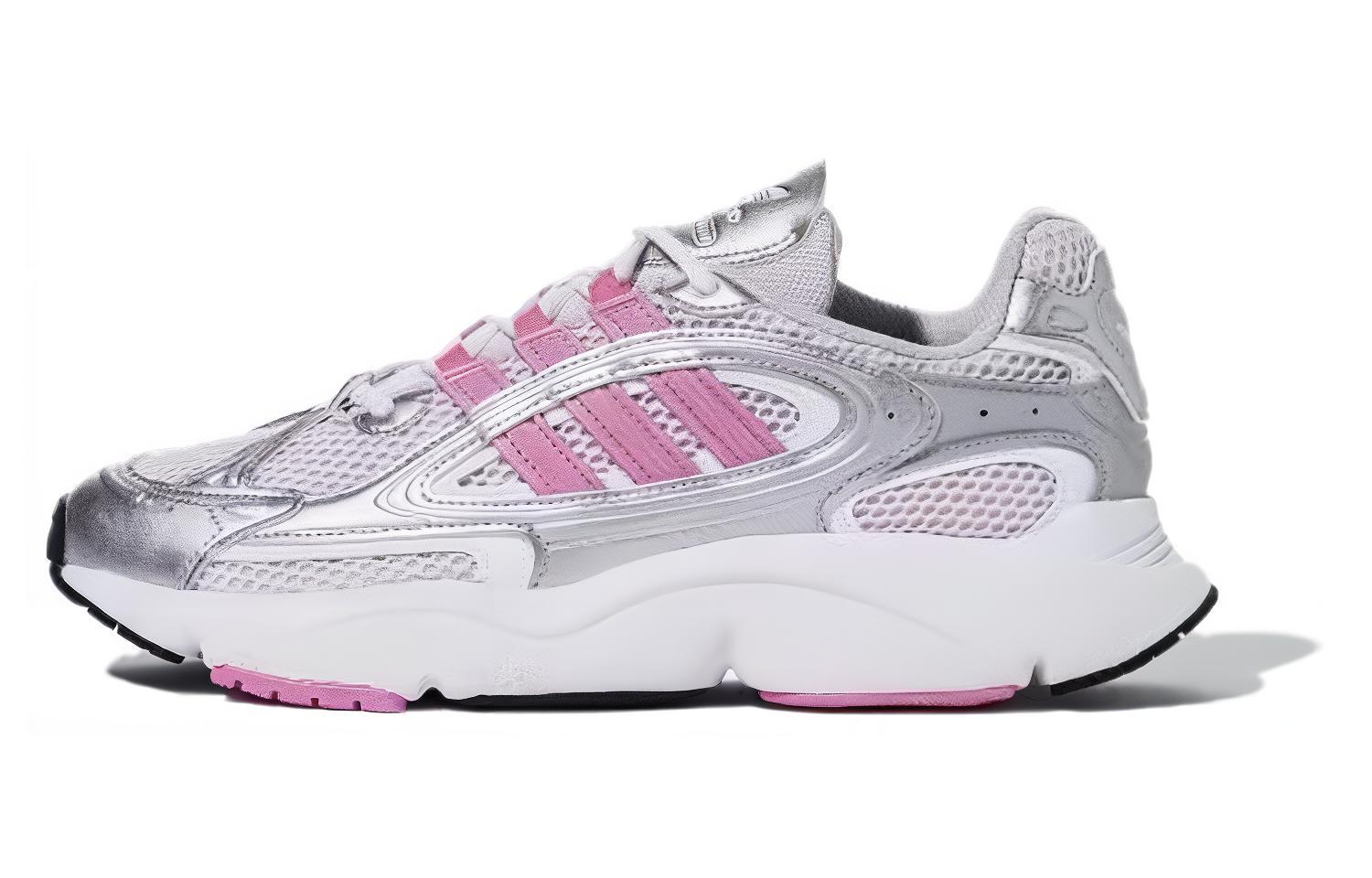 Adidas Originals Ozmillen Cushioning Slip Resistant Abrasion Resistant Low top Running Shoes Men's Silver Pink