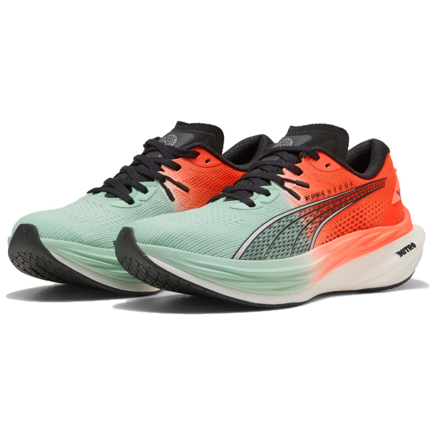 HYROX x PUMA Deviate NITRO 3 Comfortable And Lightweight Abrasion Resistant Low top Running Shoes Women’s Red Green