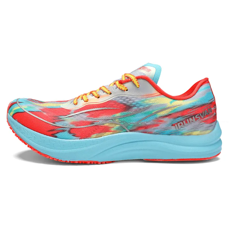 I-Runner IRUNSVAN full-length nylon plate, marathon professional racing, super-critical track and field physical examination training, high school entrance examination 100 meters, stable support, shock absorption and rebound, low-cut running shoes, same style for men and women, Bihui Galaxy