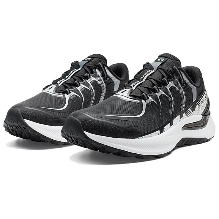 XTEP Cushioning Slip Resistant Abrasion Resistant Low top Casual Running Shoes Men’s Black White