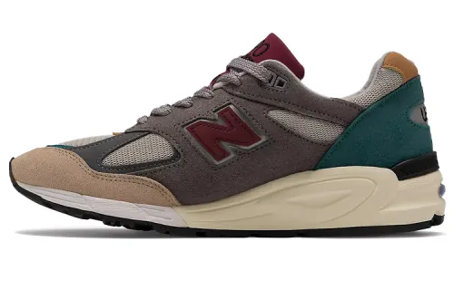 New Balance NB 990 V2 Comfortable, shock-absorbing, wear-resistant and breathable low-top running shoes for men and women, gray green, made in the United States
