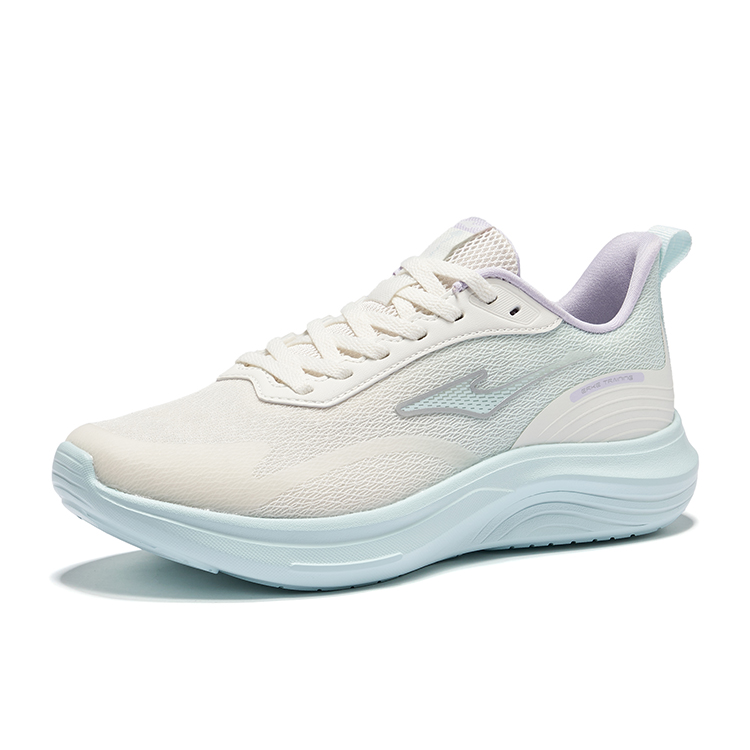 Erke Yun Yi Cushioning Breathable Rebound Low top Casual Running Shoes Women’s White Well Sky Blue