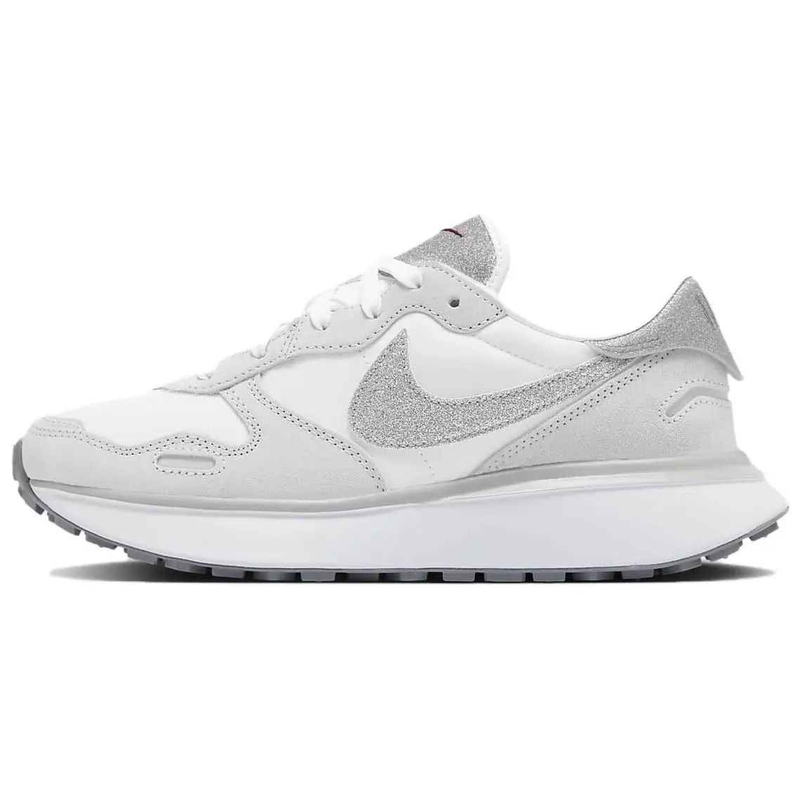 Nike Phoenix Waffle Comfortable Breathable Low top Casual Shoes Women's Silver White