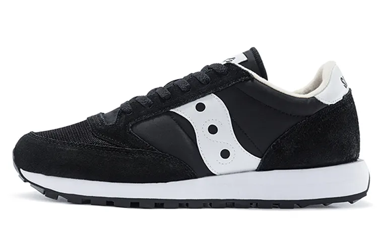 Saucony Jazz Abrasion Resistant Breathable Low top Running Shoes Men's Black White Standard M