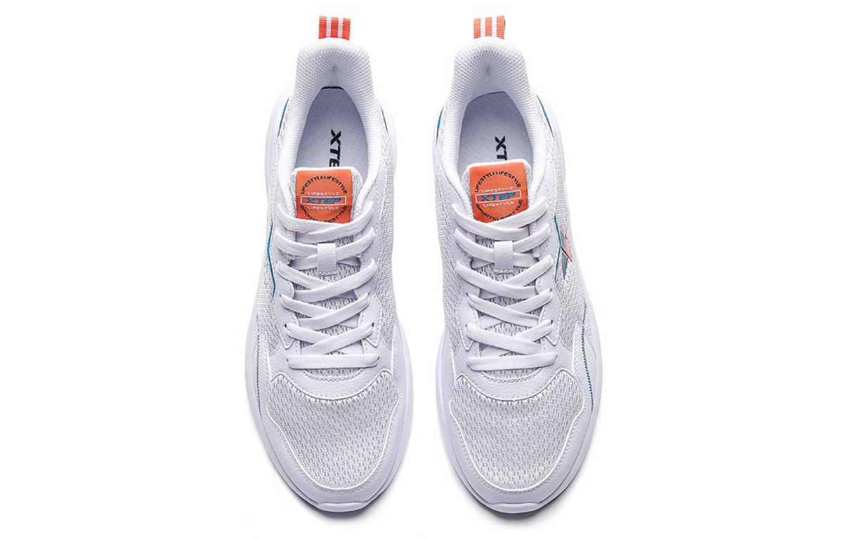 XTEP Abrasion Resistant, Slip Resistant, Cushioned, Breathable Low top Running Shoes Men’s White