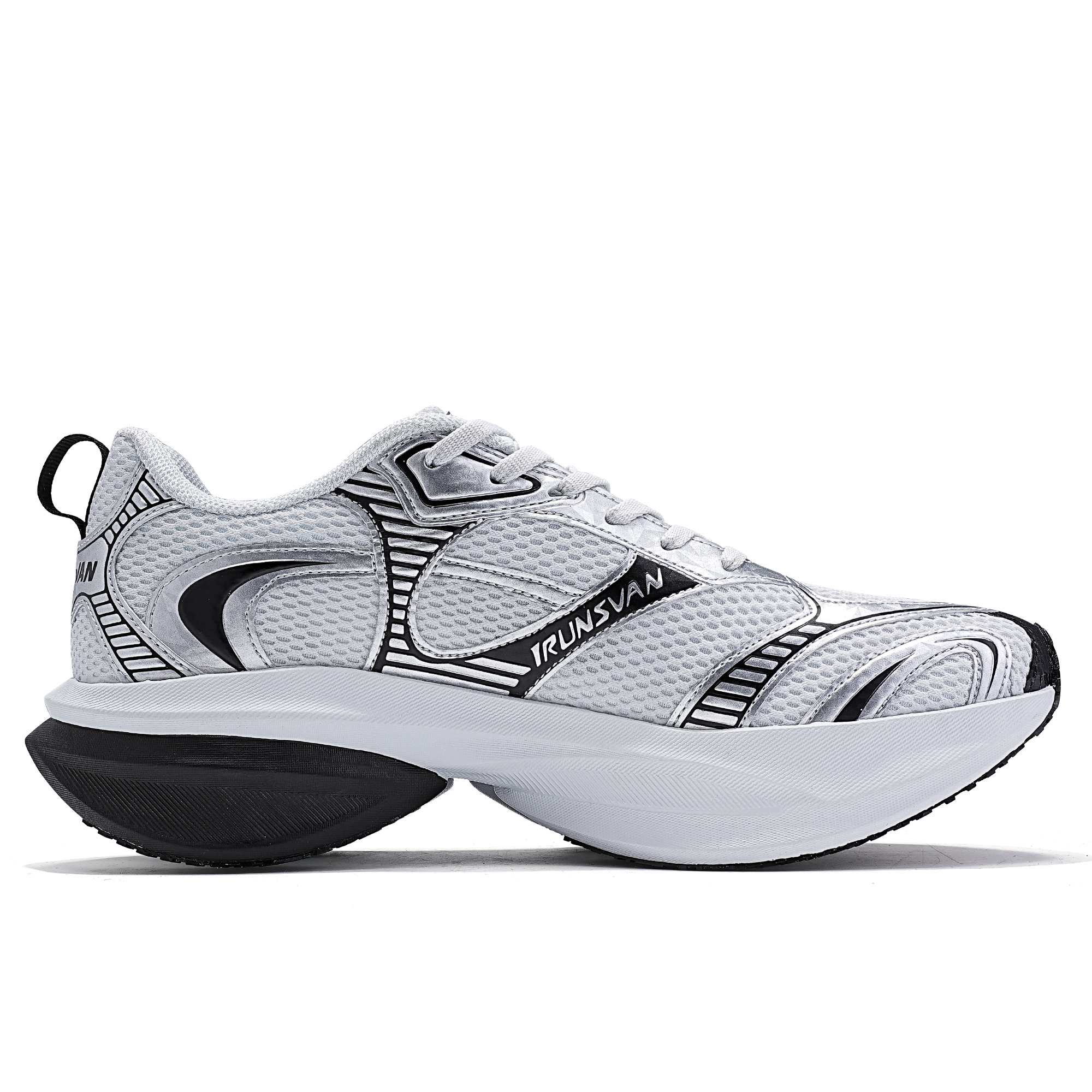IRUNSVAN Low top Running Shoes Unisex Silver Gray