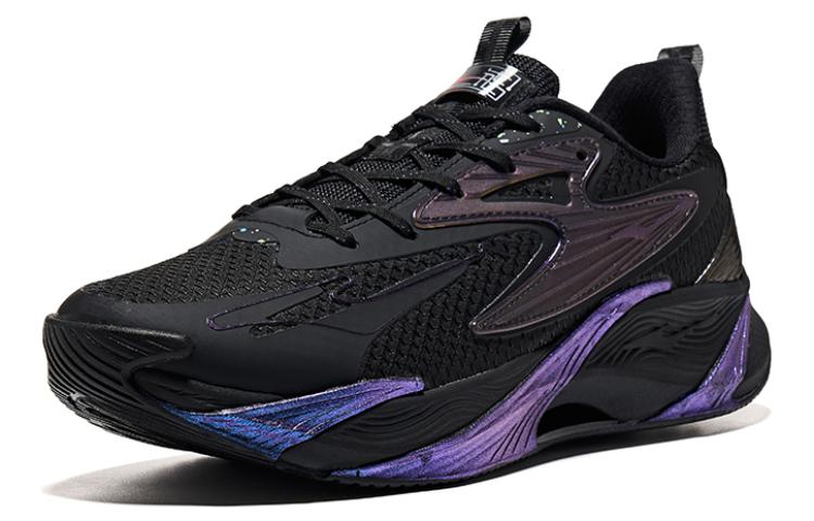 Erke Comfortable Cushioning Slip Resistant Abrasion Resistant Low top Sprint Running Shoes Men’s Black Purple