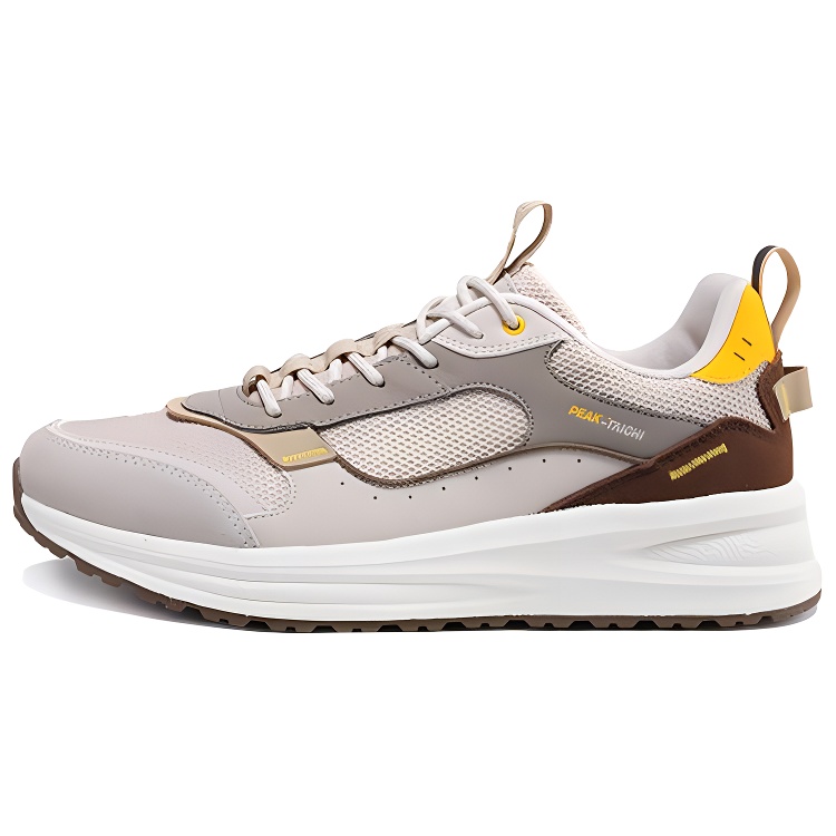 PEAK Slip Resistant Abrasion Resistant Slip Resistant Abrasion Resistant Low top Running Shoes Men’s Ivory Yellow