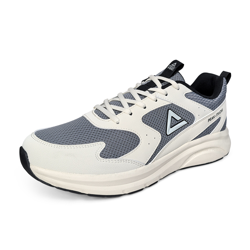 PEAK Cushioning Slip Resistant Abrasion Resistant Low top Casual Running Shoes Men’s White Gray