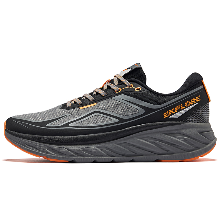 Erke Lightweight Rebound Lightweight Rebound Low top Qidan Technology Running Shoes Men’s Carbon Gray Black