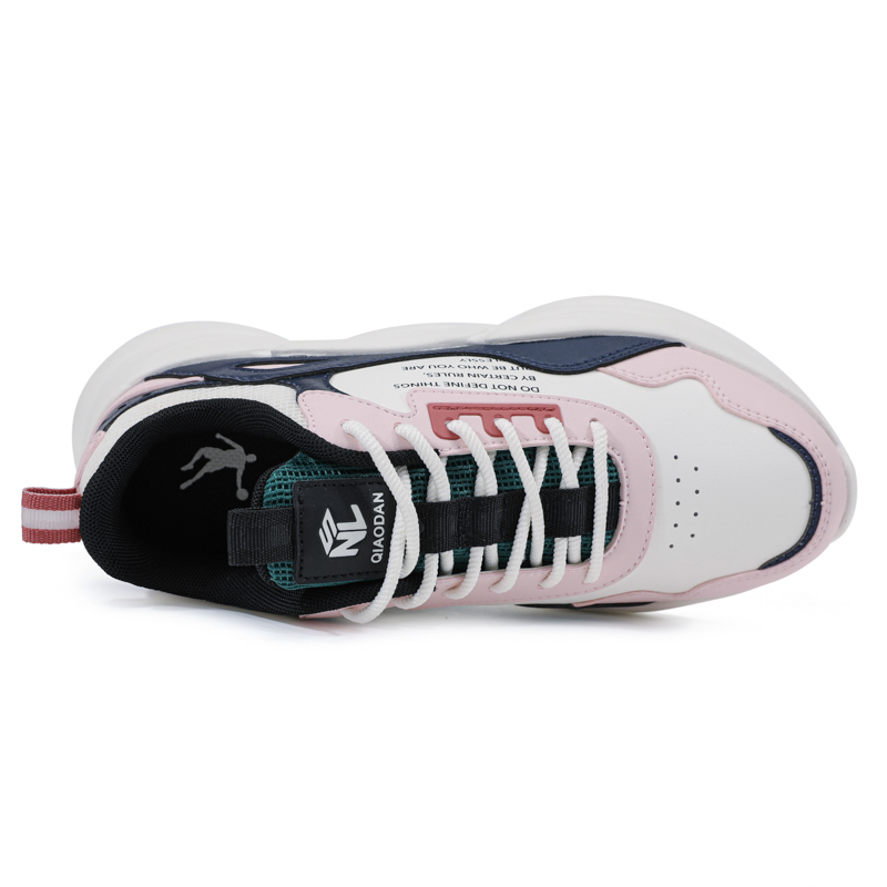 QIAODAN Leather Patchwork Slip Resistant, Abrasion Resistant, Waterproof, And Breathable Coverage, Lightweight Low top