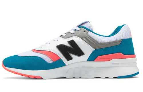 New Balance NB 997H round toe lace-up, mesh shock-absorbing wrapping, low-top running shoes, same style for men and women, blue and white