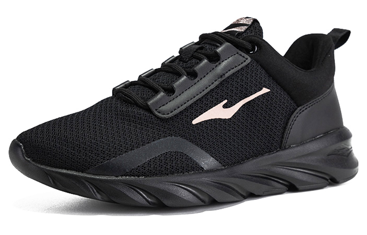 Erke Cushioning Slip Resistant Abrasion Resistant Breathable Low top Running Shoes Women’s Black Gold