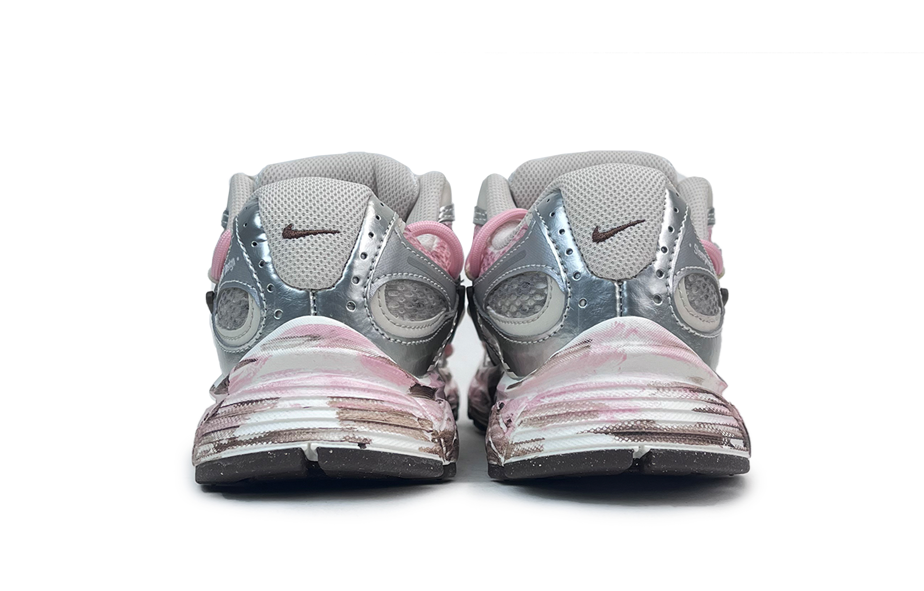 Nike V5 RNR Abrasion Resistant Breathable Low top Running Shoes Women’s Silver Pink