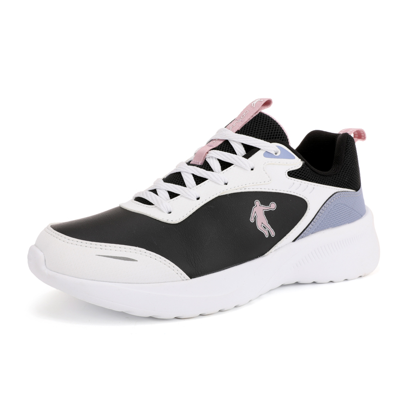QIAODAN Cushioning Slip Resistant Abrasion Resistant Waterproof Low top Running Shoes Women’s Black White