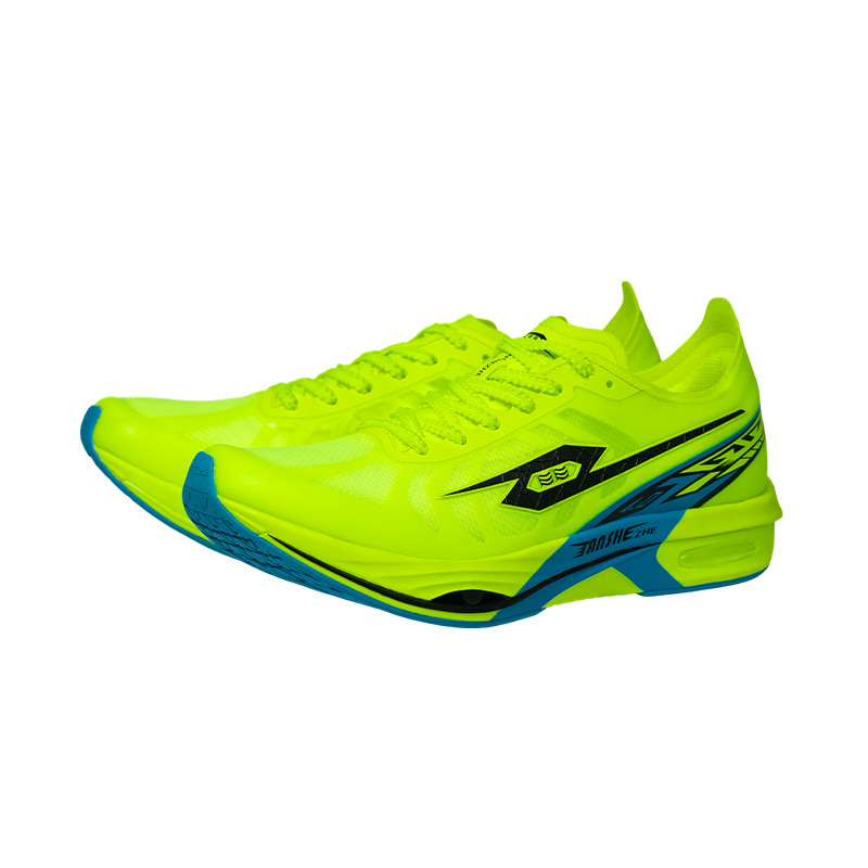 TANSHEZHE Black Horse 4.0 Low top Full Length Carbon Plate Training Sprint Running Shoes Unisex Neon Green