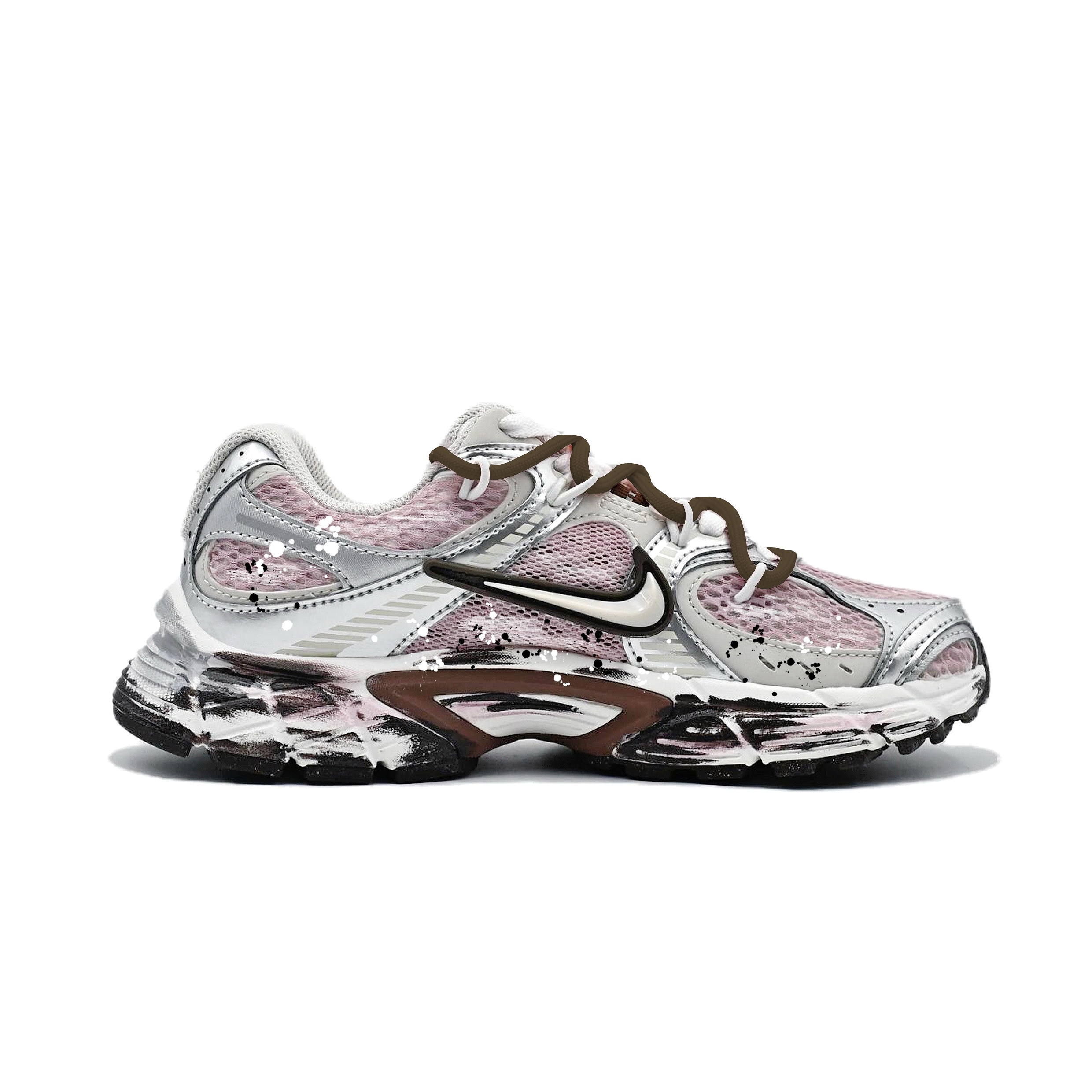 Nike V5 RNR Abrasion Resistant Low top Running Shoes Women’s Silver Pink