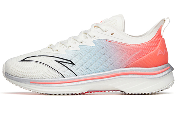 ANTA MACH 1.0 Running Shoes Women’s Low Top Ivory White/Light Azure/Neon Red