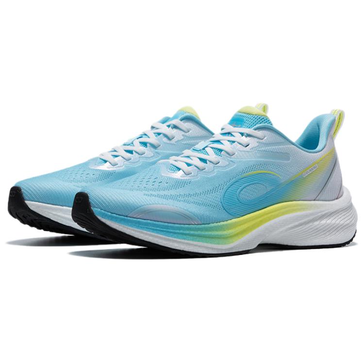 QIAODAN Light Speed 5.0 PLUS Cushioning Slip Resistant Low top Training Racing Running Shoes Men’s Blue White