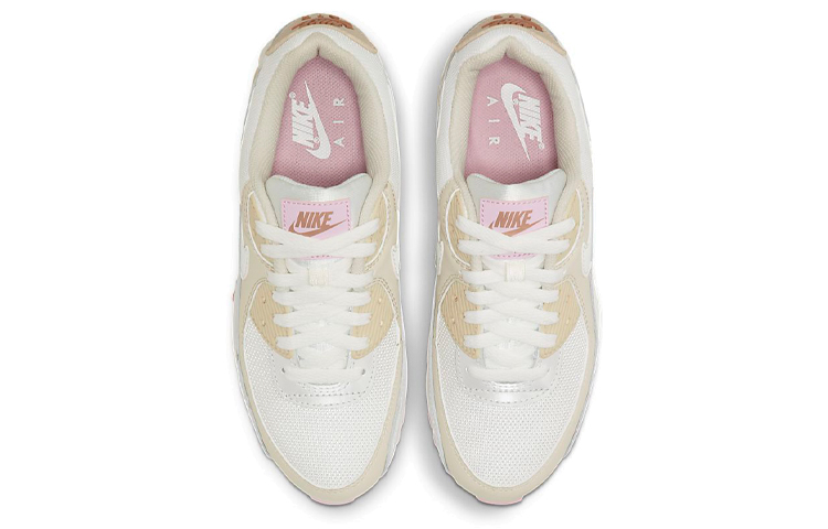 Женские кроссовки Nike Air Max 90 (розово-желто-белые) — Розовый / жёлтый / белый — фото 4