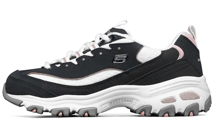 Skechers D'LITES Textile, Synthetic Leather Cushioning, Wear Resistant Low top Running Shoes Women's Marine Blue
