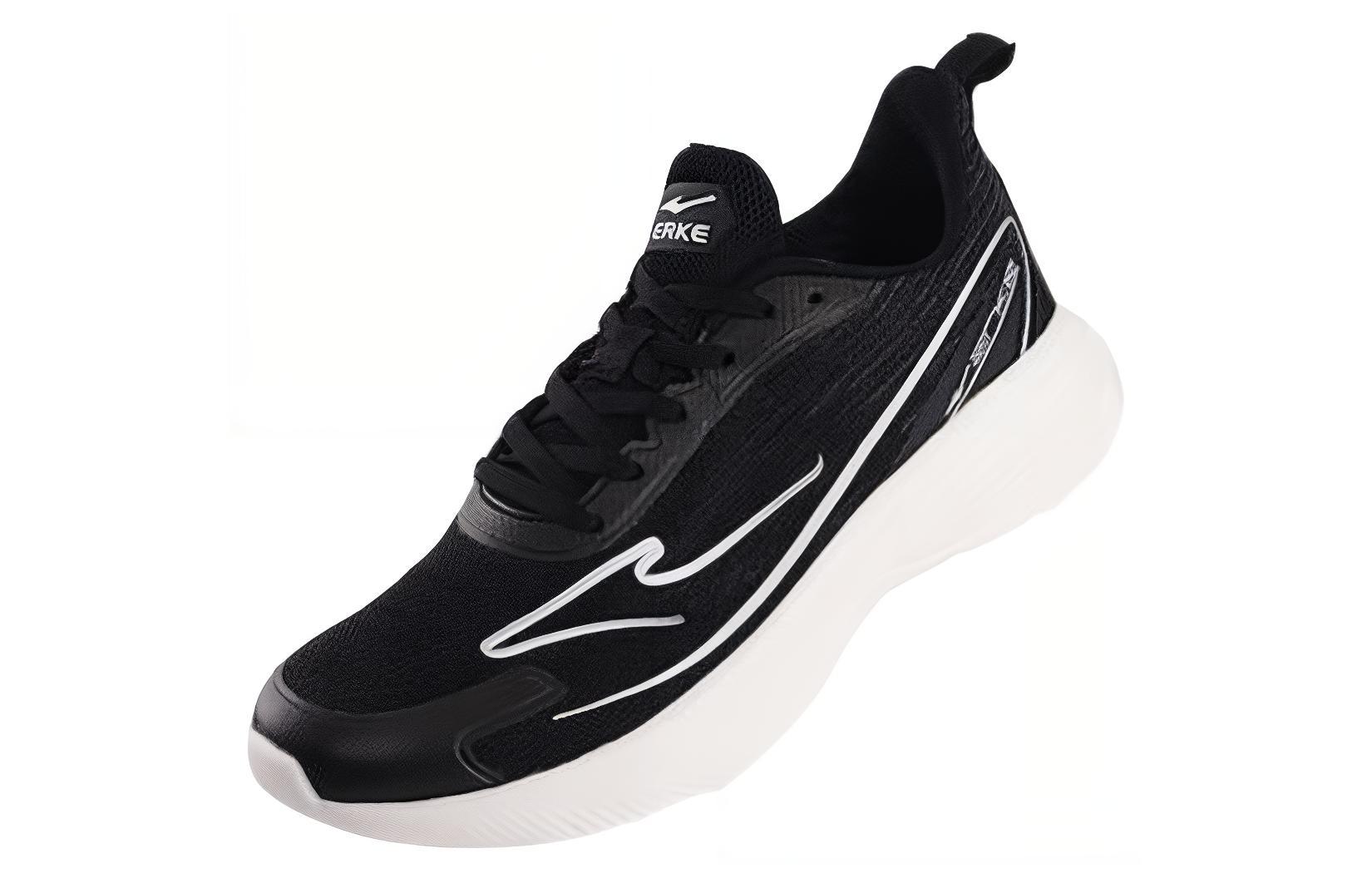 Erke Cushioning Slip Resistant Abrasion Resistant Breathable Low top Running Shoes Women’s Black White