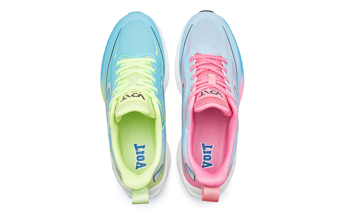 IFXRN X VOIT Running Shoes Unisex Low Top Left Neon Green/Rose Red Mismatched