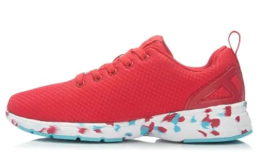 Li Ning Abrasion Resistant Breathable Low top Running Shoes Men's Red