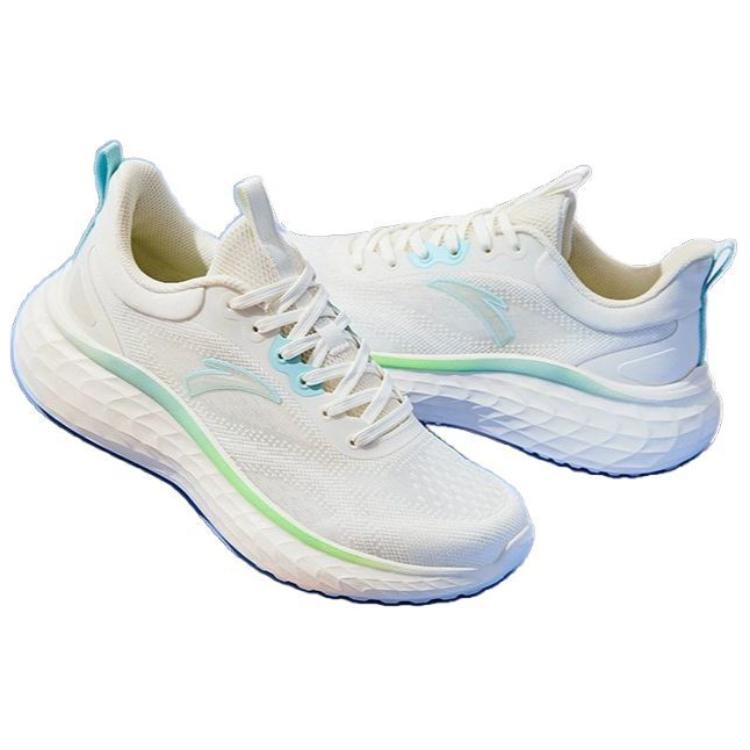 Anta Cushioning Abrasion Resistant Breathable Low top Running Shoes Women’s Ivory White