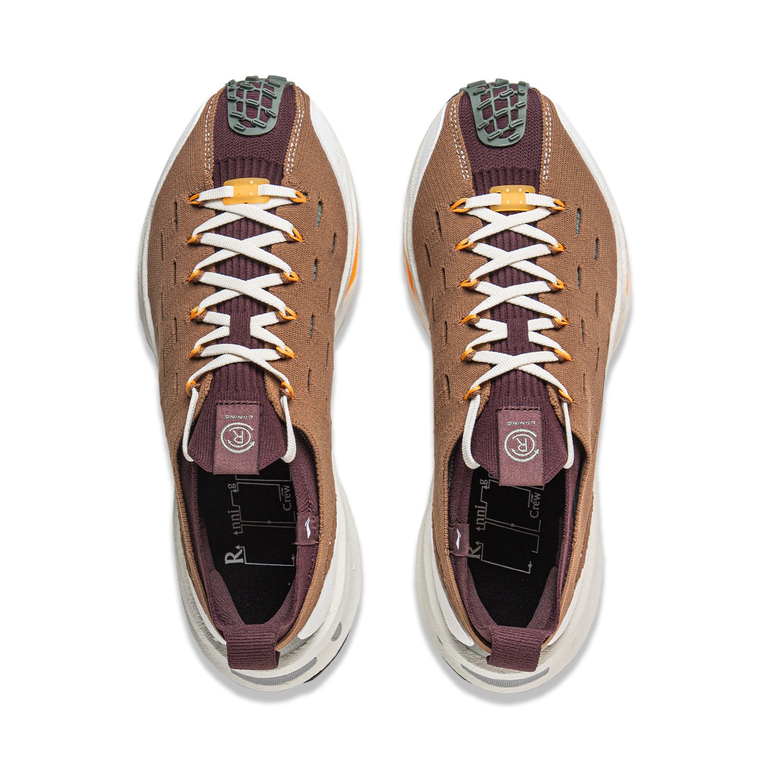 Li Ning Cushioning, Wear Resistant Low top Running Shoes Unisex Tan