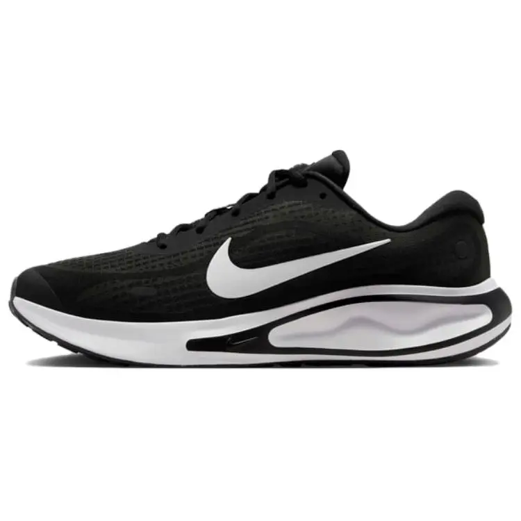 Nike Journey Run Fabric Breathable Low top Casual Running Shoes Men's Black White 2024