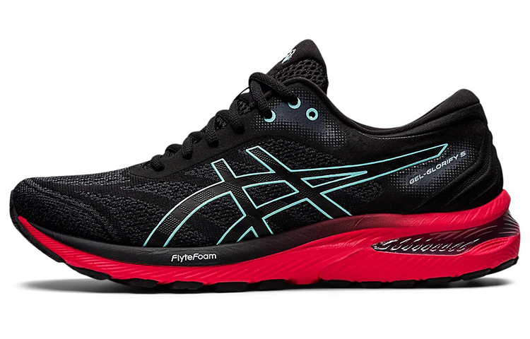 ASICS Gel Glorify 5 Running Shoes Men's Low Top Black/Red