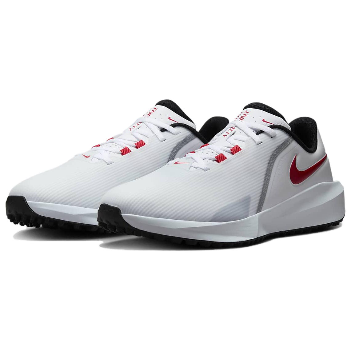 Nike Infinity G Comfortable And Lightweight Abrasion Resistant Breathable Low top Golf Shoes Unisex White Red
