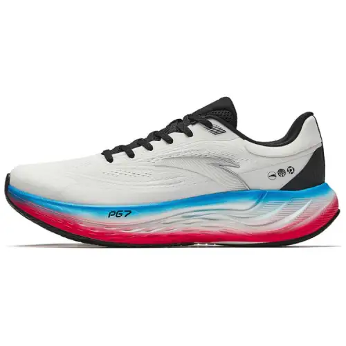 Anta Pg7 Textile, Rubber Abrasion Resistant Low top Long Distance Running Shoes Men's White Blue Red