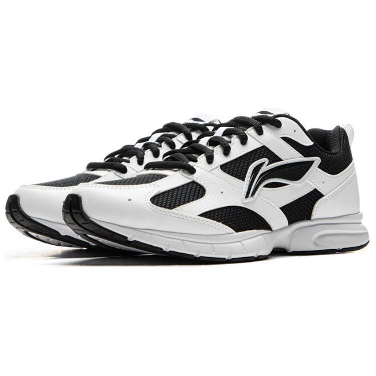 Li Ning Fabric Cushioning Slip Resistant Abrasion Resistant Breathable Low top Running Shoes Women’s White Black
