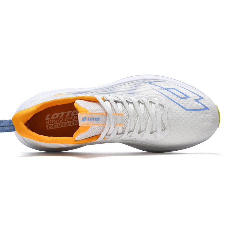 LOTTO Racing Cushioning Slip Resistant Abrasion Resistant Low top Carbon Plate Marathon Running Shoes Men’s White Blue