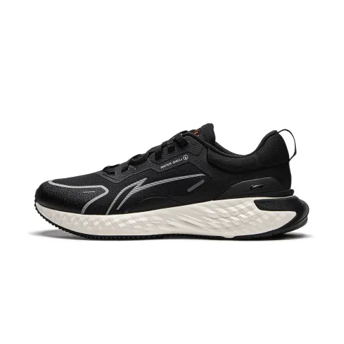 Li Ning Cloud Shield Synthetic Leather Low top Running Shoes Men's Black White