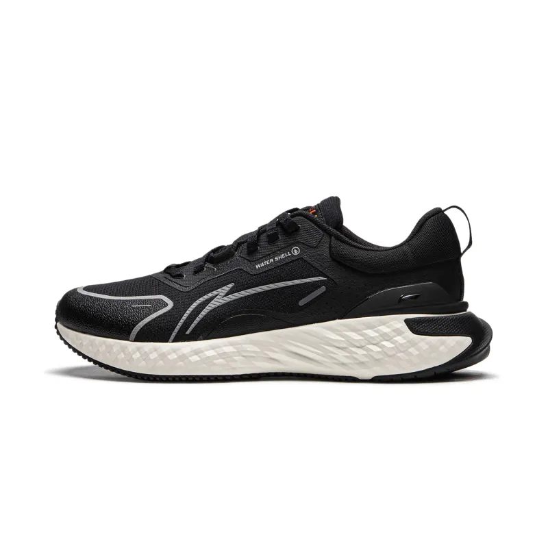 Li Ning Cloud Shield Synthetic Leather Low top Running Shoes Men's Black White