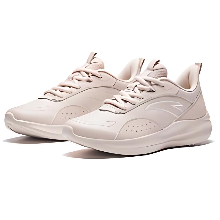 Anta Textile, Leather Cushioning Slip Resistant Abrasion Resistant Low top Running Shoes Women’s Lotus Gray