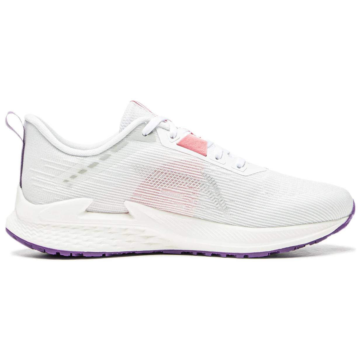Li Ning Slip Resistant, Abrasion Resistant, Breathable Low top Casual Running Shoes Women’s White Purple