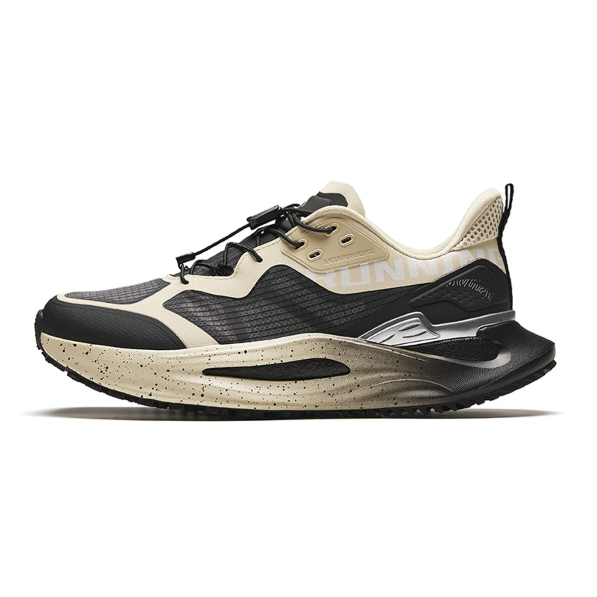 Anta Cushioning Slip Resistant Cushioning Slip Resistant Low top Casual Running Shoes Men’s Black Yellow