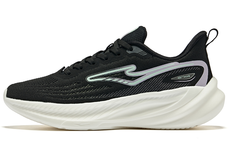 Erke Slip Resistant Abrasion Resistant Low top Running Shoes Women’s Jet Black Mineral Purple
