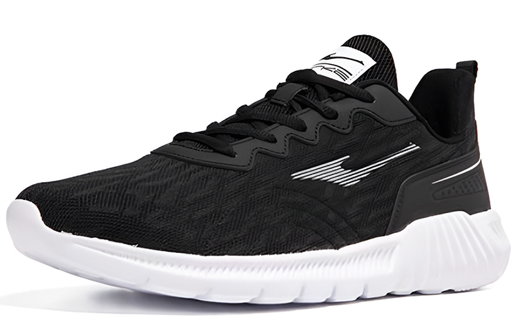 Erke Casual Cushioning Abrasion Resistant Breathable Low top Running Shoes Men’s Black White