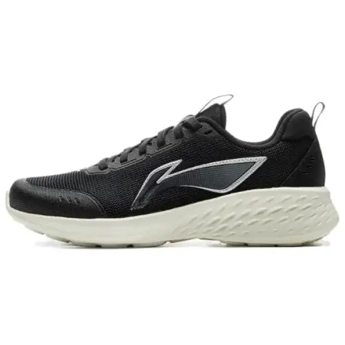 Li Ning Abrasion Resistant Slip Resistant Coverage Low top Casual Running Shoes Women's Black