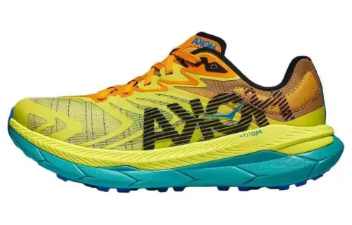 HOKA ONE ONE Tecton X Cushioning, Wear Resistant Low top Trail Running Shoes Women's Yellow Green