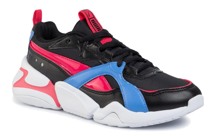 PUMA Nova Fabric Slip Resistant Abrasion Resistant Low top Running Shoes Women’s Black Pink Blue