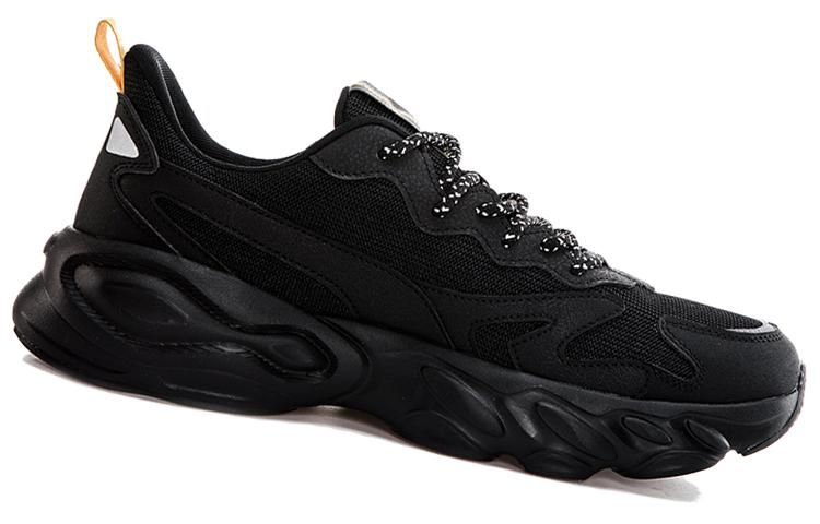 Erke Abrasion Resistant Low top Running Shoes Men’s Jet Black Mango Yellow